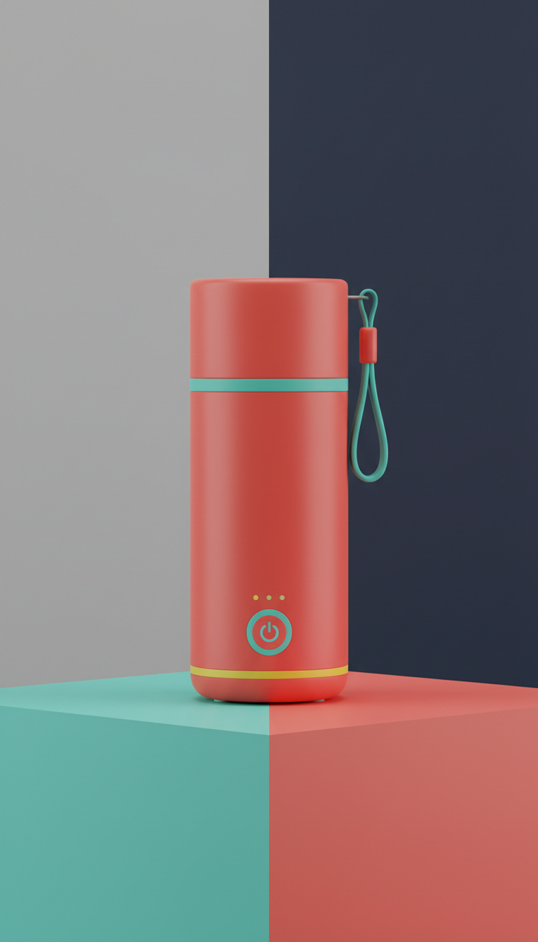 Mini Blender in Electric Coral